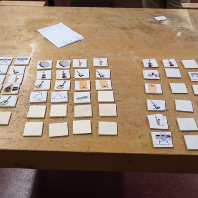 Hier sieht man unsere drei Memoryspiele, bevor sie ganz fertig sind.