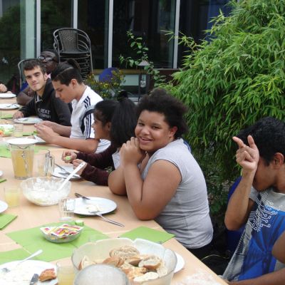 Grillen im Atrium
